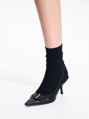 Anita Linen Buckled Pointed-Toe Slingback Pumps