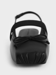 Lyric Mesh & Satin Bow Slingback Flats