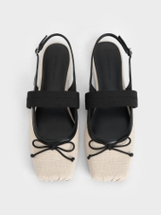 Lyric Mesh & Satin Bow Slingback Flats