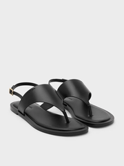 V-Strap Slingback Thong Sandals