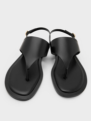 V-Strap Slingback Thong Sandals