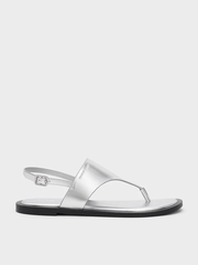 V-Strap Slingback Thong Sandals