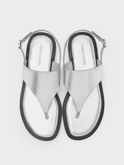 V-Strap Slingback Thong Sandals