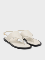 V-Strap Slingback Thong Sandals