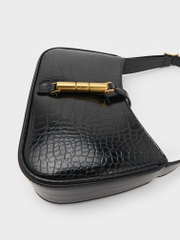 Cesia Croc-Effect Metallic-Accent Shoulder Bag
