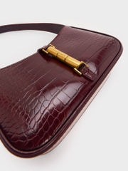 Cesia Croc-Effect Metallic-Accent Shoulder Bag