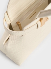 Aurelia Croc-Effect Metallic-Accent Elongated Tote