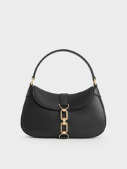Agatha Chain-Accent Hobo Bag
