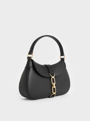 Agatha Chain-Accent Hobo Bag