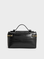 Arwen Croc-Effect Top Handle Vanity Bag