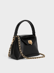 Arwen Croc-Effect Braided-Strap Top Handle Bag