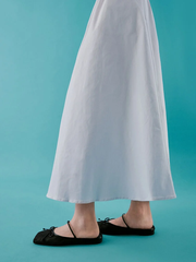 Mesh Bow Square-Toe Ballet Mules