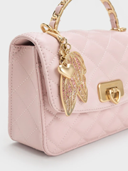 Cressida Quilted Top Handle Bag With Bag Charms
