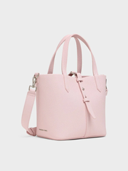 Beryl Recycled Leather Double-Handle Belted Bucket Bag