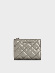 Duo Metallic Quilted Short Wallet