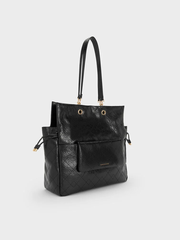 Duo Quilted Braided-Strap Drawstring Two-Way Backpack