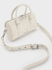Philomena Panelled Chain-Handle Bowling Bag