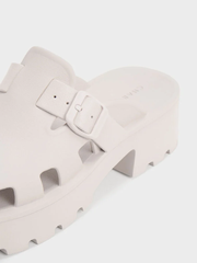 Mae Buckled Platform Mules