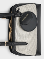 Enola Canvas Two-Tone Elongated-Handle Bag