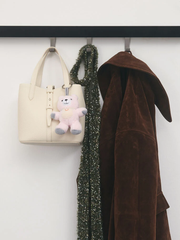 Beryl Recycled Leather Double-Handle Belted Bucket Bag