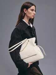 Duo Quilted Braided-Strap Drawstring Two-Way Backpack