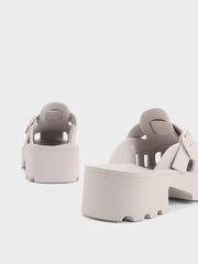 Mae Buckled Platform Mules