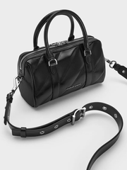 Philomena Panelled Chain-Handle Bowling Bag