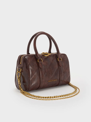 Philomena Panelled Chain-Handle Bowling Bag