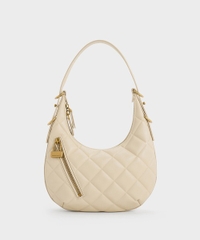 CNK Swing Padlock Quilted Crescent Bag