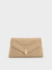Lilibet Recycled Suede Chain-Strap Bag