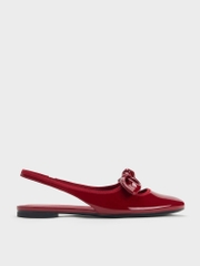 Knot-Bow Slingback Flats