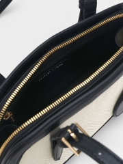 Enola Canvas Two-Tone Elongated-Handle Bag