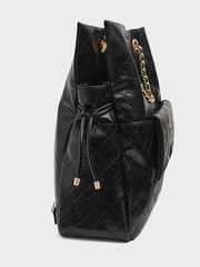 Duo Quilted Braided-Strap Drawstring Two-Way Backpack