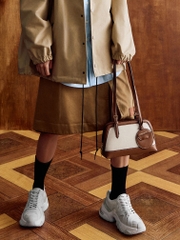 Enola Canvas Two-Tone Elongated-Handle Bag