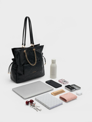 Duo Quilted Braided-Strap Drawstring Two-Way Backpack