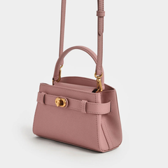 Aubrielle Metallic Buckle HandBag