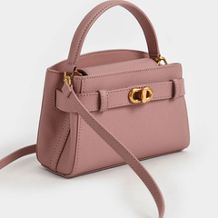 Aubrielle Metallic Buckle HandBag