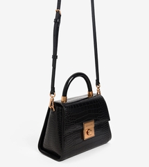 CNK Croc-Effect Structured Sculptural Bag