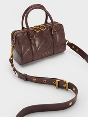 Philomena Panelled Chain-Handle Bowling Bag