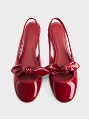 Knot-Bow Slingback Flats