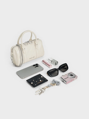 Philomena Panelled Chain-Handle Bowling Bag