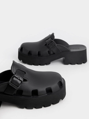 Mae Buckled Platform Mules