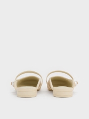 Aeryn Raffia Pearl-Embellished Slip-On Mary Janes