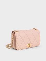 Arwen Diamond-Quilt Quilted Shoulder Bag