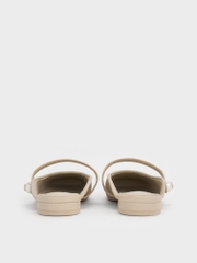 Aeryn Raffia Pearl-Embellished Slip-On Mary Janes