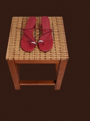 Metallic-Accent Strappy Toe-Ring Heeled Sandals