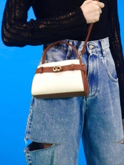 Aubrielle Canvas Two-Tone Trapezoidal Tote