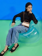 Aubrielle Canvas Two-Tone Trapezoidal Tote