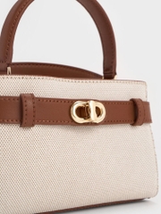 Aubrielle Canvas Two-Tone Trapezoidal Tote