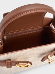 Aubrielle Canvas Two-Tone Trapezoidal Tote